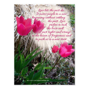 Rosa Tulpe-Foto-Druck mit Zitat Fotodruck