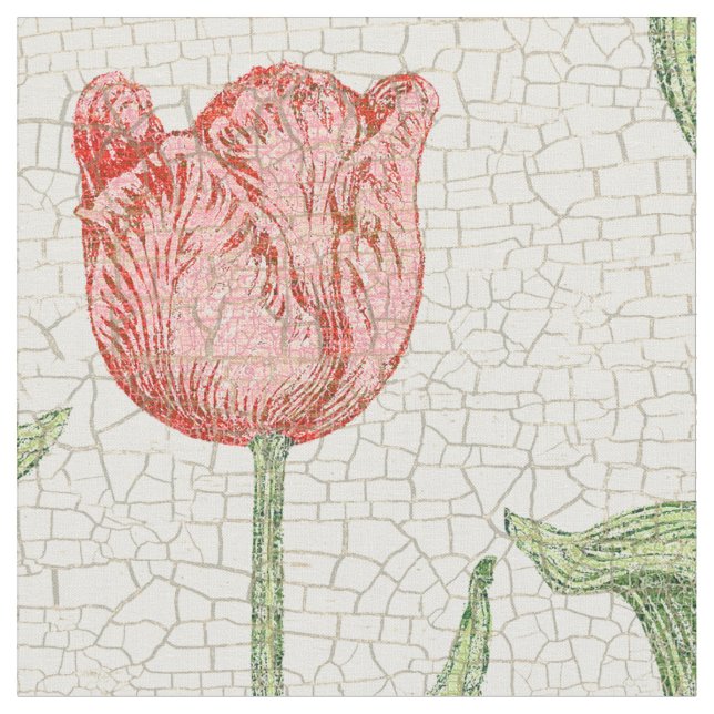 Rosa Tulpe-Garten-Muster Stoff (Nahaufnahme)