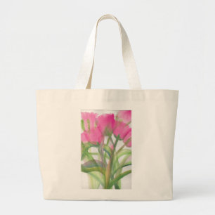 Rosa Tulpe-riesige Taschen-Tasche Jumbo Stoffbeutel