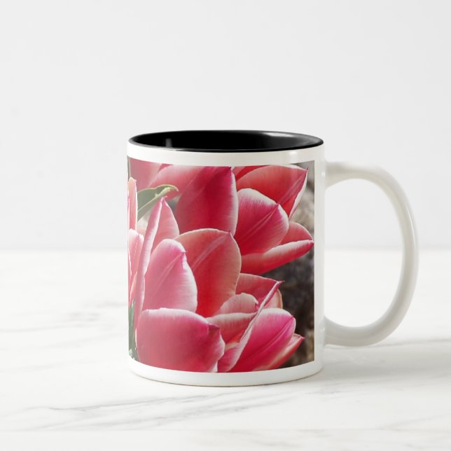 Rosa Tulpe-Tasse Zweifarbige Tasse (Rechts)
