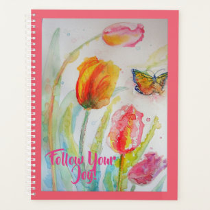 Rosa Tulpe Tulpen Floral Blumen Notizbuch Planer