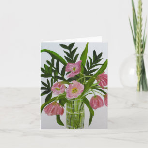 Rosa Tulpeanmerkungskarte Karte
