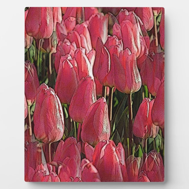 Rosa Tulpen Blumen Fotoplatte (Vorderseite)