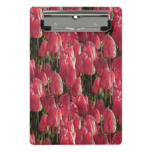 Rosa Tulpen Blumen Mini Klemmbrett
