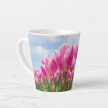 Rosa Tulpen Blumen-Tasse – Geschenk für Naturliebh