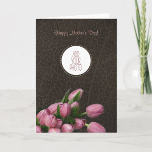 Rosa Tulpen - der glückliche Tag der Mutter Karte