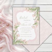 Rosa Tulpen Floral Vintage Polka-Punkte Brautparty
