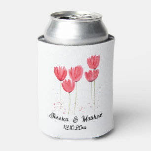 Rosa Tulpen Florale Frühlings-Hochzeit im rustikal Dosenkühler