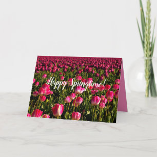 Rosa Tulpen, Frühjahrsgrüße, rosa Blume Karte