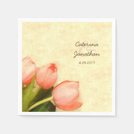 Rosa Tulpen Frühlingsfrühling Hochzeit Empfang Serviette