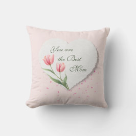 Rosa Tulpen Herz Muttertagsgeschenk Kissen