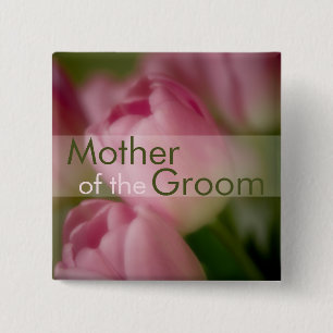 Rosa Tulpen • Hochzeits-Knopf Button