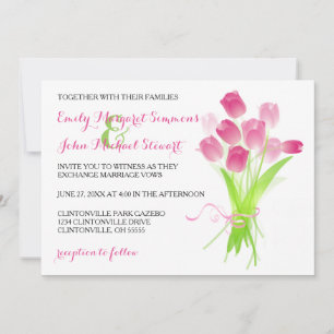 Rosa Tulpen - Hochzeitseinladung Einladung