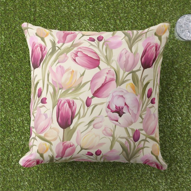 Rosa Tulpen Kissen (Gras)