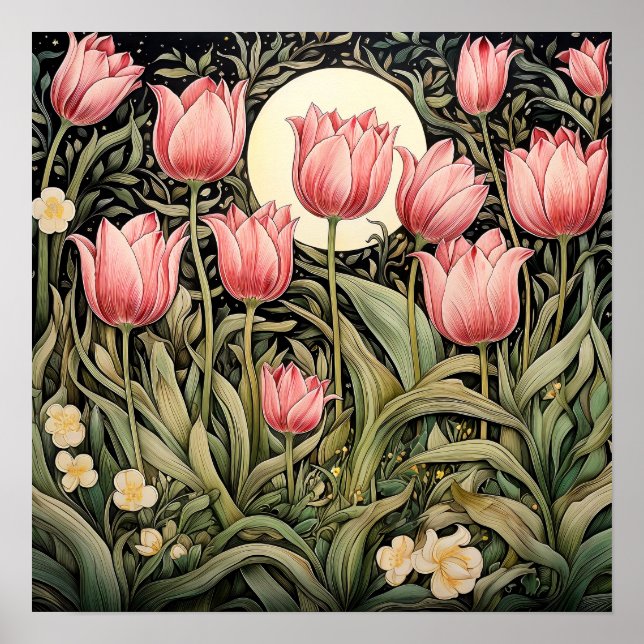 Rosa Tulpen Kunstprint Poster (Vorne)