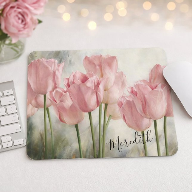 Rosa Tulpen-Mauspad Mousepad (Von Creator hochgeladen)