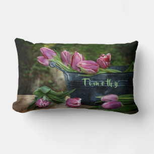 Rosa Tulpen mit Namen Lendenkissen
