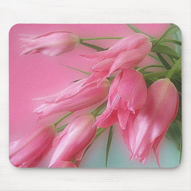 Rosa Tulpen Mousepad (Vorne)