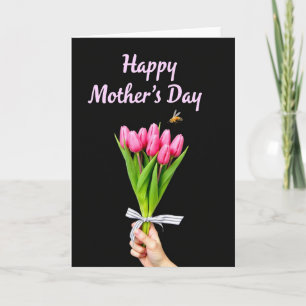 Rosa Tulpen-Muttertag-Szenenkarte Karte