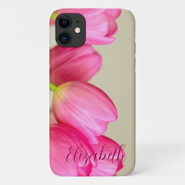 Rosa Tulpen Personalisieren Case-Mate iPhone Hülle (Rückseite)