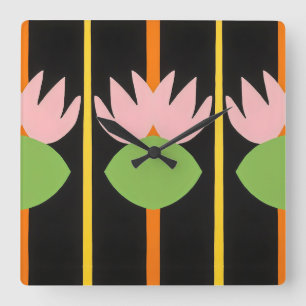 Rosa Tulpen Quadratische Wanduhr
