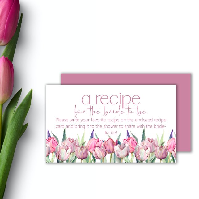 Rosa Tulpen Rezept für die Braut Begleitkarte (Von Creator hochgeladen)