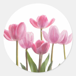 Rosa Tulpen Runder Aufkleber