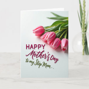 Rosa Tulpen Stiefmuttertag-Karte Karte