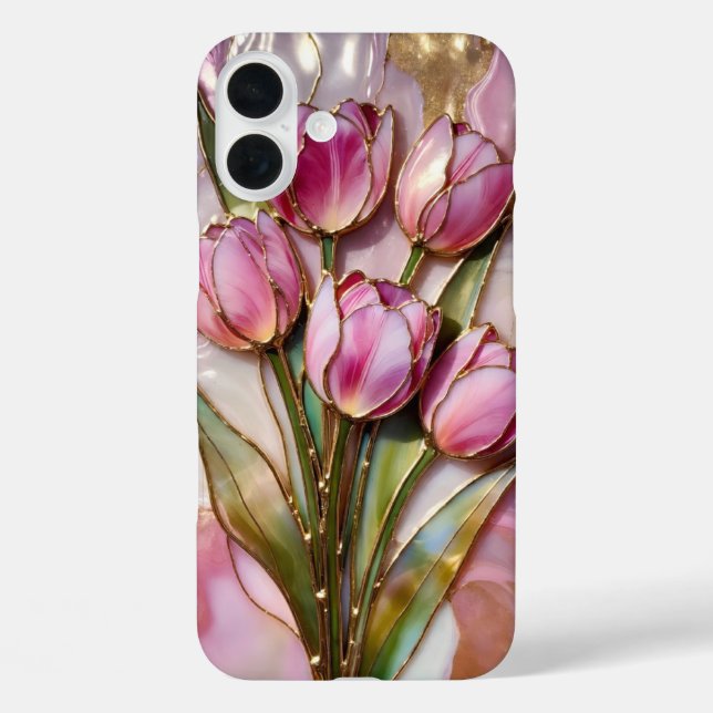 Rosa Tulpen-Sträußchen-Handyhülle Blumen-Geschenk Case-Mate iPhone Hülle (Rückseite)