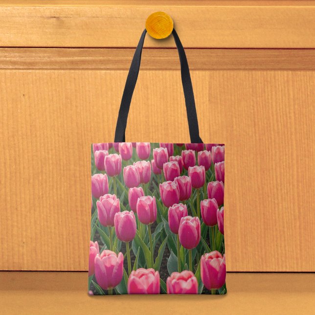 Rosa Tulpen-Tragetasche (Tote bag with pink tulips)