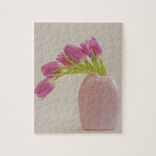 Rosa Tulpen und Spitzen Puzzle