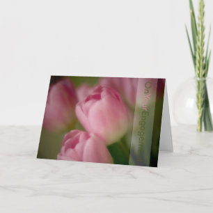 Rosa Tulpen • Verlobungs-Gratulationskarte Karte