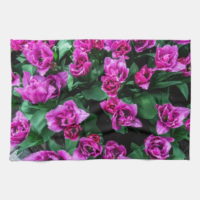 Rosa Tulpenblumen Geschirrtuch (Horizontal)