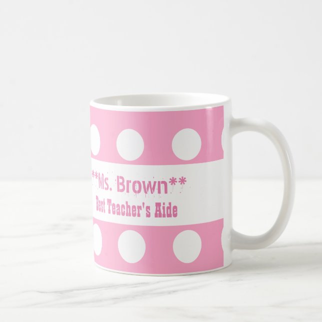 Rosa-Tupfen A12 der BERATER des besten LEHRERS Tasse (Rechts)