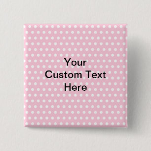 Rosa Tupfen, mit kundenspezifischem schwarzem Text Button