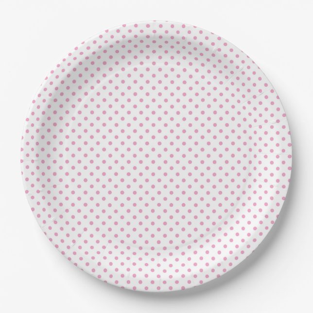 Rosa Tupfen-Papierplatten Pappteller (Vorderseite)