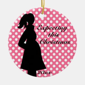 Rosa Tupfen-Schwangerschafts-Verzierung Keramik Ornament