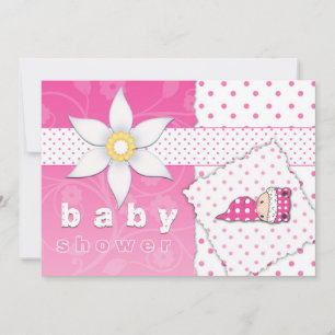 Rosa Tupfen und Süße Baby Shower Einladung