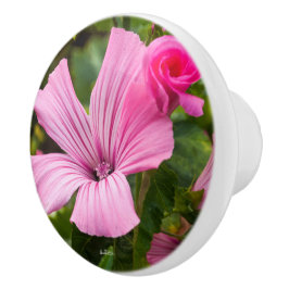 rosa Türgriff Blume Keramikknauf