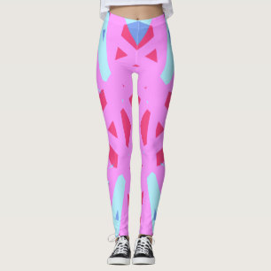 Rosa Türkis Blau Bold Geometric Gym Yoga Leggings