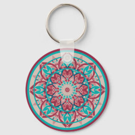 Rosa & Türkis Boho Mandala Schlüsselanhänger