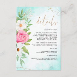 Rosa Türkis Ombre Rose Hochzeiten Details Begleitkarte