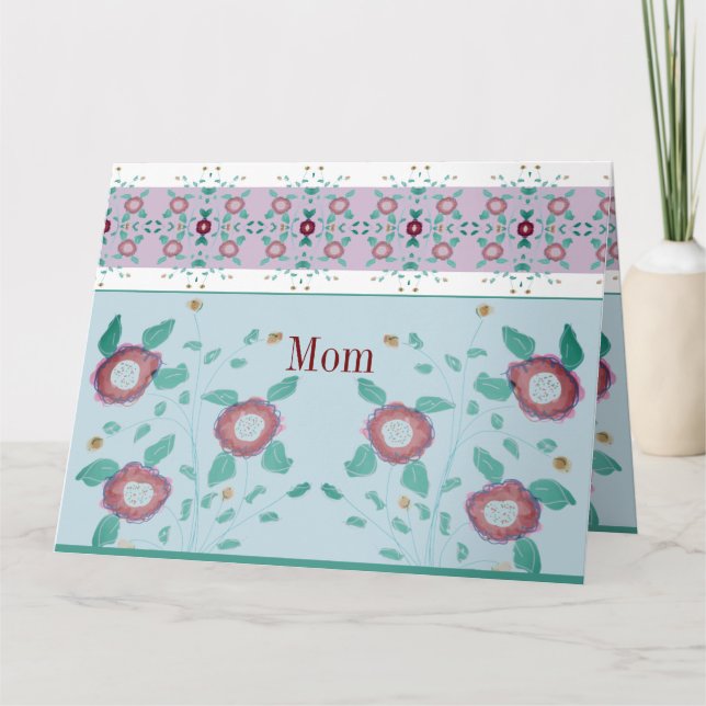 Rosa Türkis und hellblau Karte (Vorderseite)