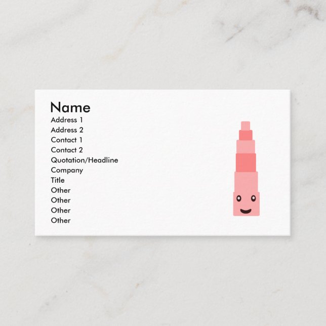 rosa Turm Visitenkarte (Vorderseite)