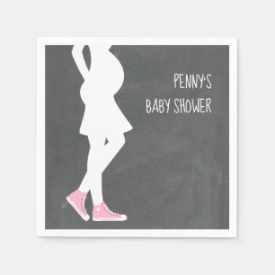 Rosa Turnschuh-Baby-Stoß-Babyparty Serviette