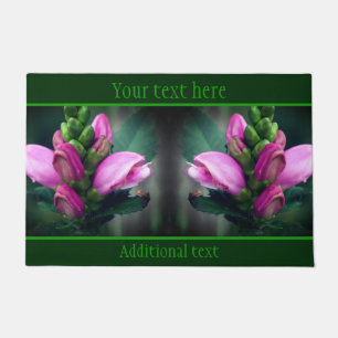 Rosa Turtlehead-Blume Nah Personalisiert Fußmatte