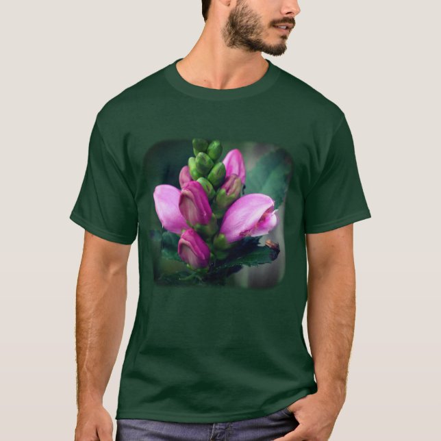 Rosa Turtlehead Blume Natur T-Shirt (Vorderseite)