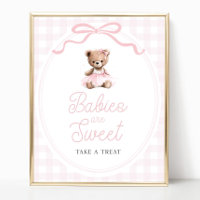 Rosa Tütü Teddybär Baby Shower Süßigkeiten Tischsc