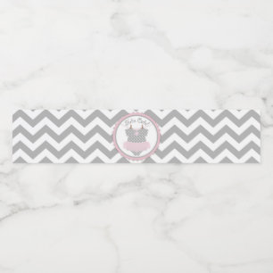 Rosa Tutu-Zickzack Mädchen-Baby-Dusche Wasserflaschenetikett