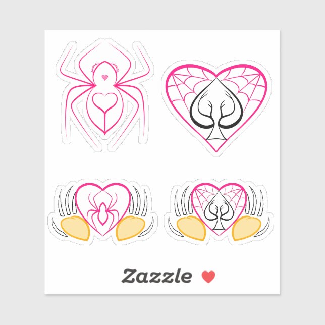 Rosa Twink Spider Liebhaber Aufkleber (Blatt)